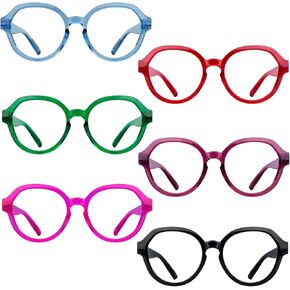 6 Pack Pilot Reading Glasses for Women Metalless Screwless Spring Hinges Oversized Readers