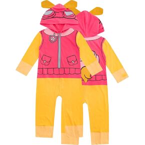 Paw Patrol Nickelodeon Girls Zip Up Hooded Coverall with Ears for Toddler and Big Kids