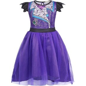 Benylion Mal Descendants Costume for Girls Christmas Costumes Kids Birthday Cosplay Descendants Costume Outfits Tulle Dress