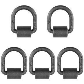 5 Pack 1/2 Inch Weld-on Flip D-Ring Anchor, Forged Steel D-Ring Tie Down Anchor with Welding Clips for Flatbed Trailer, Trucks, 12,000 Lbs Break Strength, 2-1/4 x 2-1/2 Inch, Silver