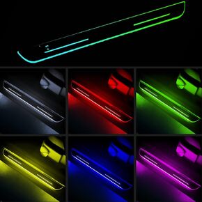 2PCS LED Door Sill Lights,Magnet Fixation,Wiring-Free Car Pedal Pathway Lights,7 Preset Lighting Colors, Auto-Sensing,Car Door Welcome Courtesy Lights(YDIA-09)