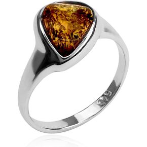 Ian and Valeri Co. Amber Sterling Silver Tear Drop Ring