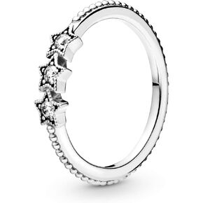 Pandora Celestial Stars Ring - Sterling Silver Ring for Women - Layering or Stackable Ring - Sterling Silver with Clear Cubic Zirconia - Size 4.5, No Gift Box