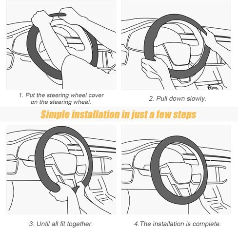 Elastic Stretch Car Steering Wheel Cover, Universal 15 Inch Breathable Ice Silk Automotive Steering Wheel Cover Anti-Slip Odorless Easy Carry Suitable for All Seasons (Ice Silk Black/Red) in Saudi Arabia
