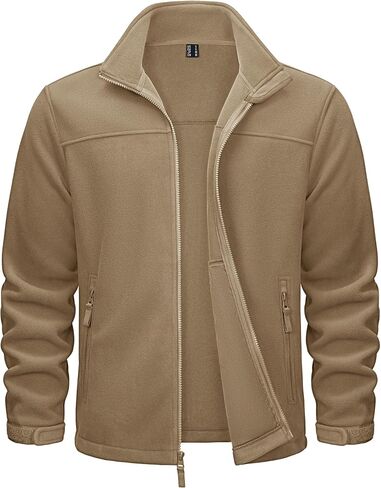TACVASEN Men's Polar Fleece Jackets Lightweight Soft Winter Thermal Coats Outdoor Windproof Zip Up Jacket with Pockets in Saudi Arabia