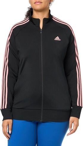 adidas Women's Plus Size Essentials Warm-up Tricot Slim 3-Stripes Track Jacket in Saudi Arabia