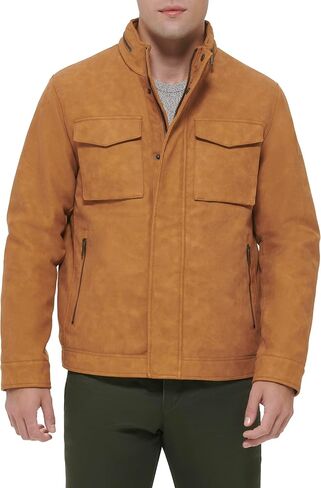 DOCKERS Men's Faux Leather Military Jacket in Saudi Arabia