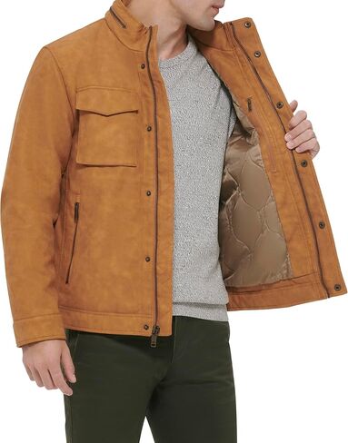 DOCKERS Men's Faux Leather Military Jacket in Saudi Arabia