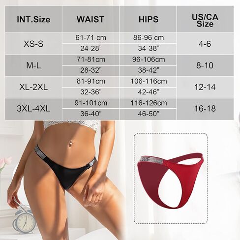 Ohmydear سراويل داخلية مثيرة بحجر الراين G String Thongs Love Letter Diamond منخفضة الارتفاع بالإضافة إلى حجم الملابس الداخلية للنساء in Kuwait
