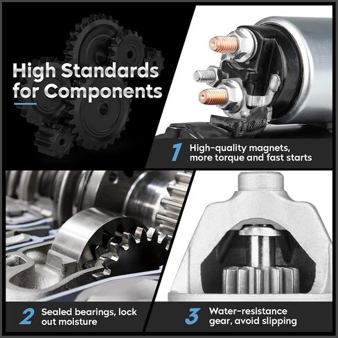 Starter for 4.6L 5.4L Ford E-150 E-250 Econoline Van/F-150/F-250/Crown Victoria/Expedition/Thunderbird/Grand Marquis/Mustang, Replaces# 4R3Z-11002-CA, 6C2T-11000-CA, 6C2Z-11002-BA, 6C2Z-11002-CA in Saudi Arabia