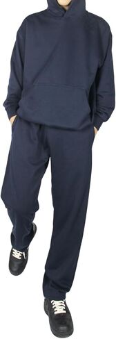 Men's Sweat suits 2 Piece Set Cotton Blend Outfits Hoodie Tracksuits Casual Joggers Sweatpants Sweatsuit Set in Saudi Arabia
