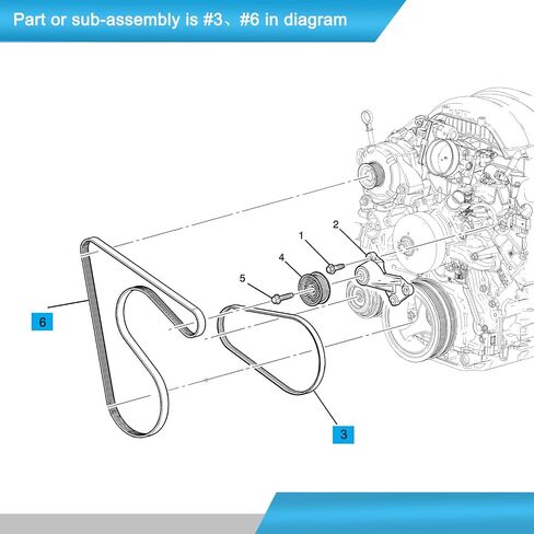 12669858 V-Ribbed Serpentine Belt & 12658178 Air Conditioning Compressor Belt Kit with Tool Compatible with Chevrolet GMC & Cadillac Vehicle in Saudi Arabia