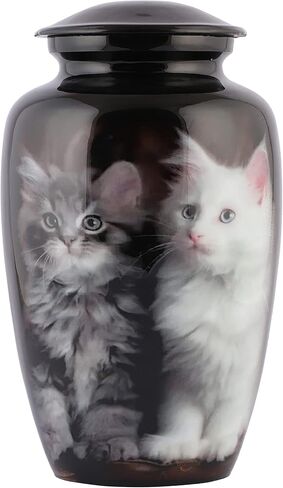 Urns for Human Ashes, Adult Human Urn, Decorative Urns for Ashes, Burial Urns, Cremation Urns for Male & Female, Cremation Urns for Men and Women, Black, Cat, Large in Saudi Arabia