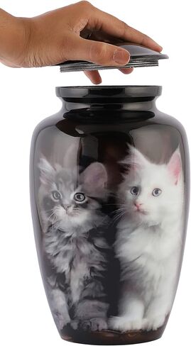 Urns for Human Ashes, Adult Human Urn, Decorative Urns for Ashes, Burial Urns, Cremation Urns for Male & Female, Cremation Urns for Men and Women, Black, Cat, Large in Saudi Arabia