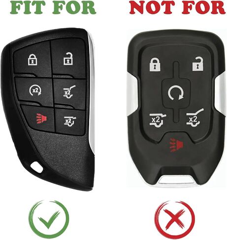 TANDRIVE Key Fob Cover for 2025 2024-2021 Chevy Tahoe Suburban GMC Yukon, 6 Button, Silicone, 2-Pack, Black in Saudi Arabia
