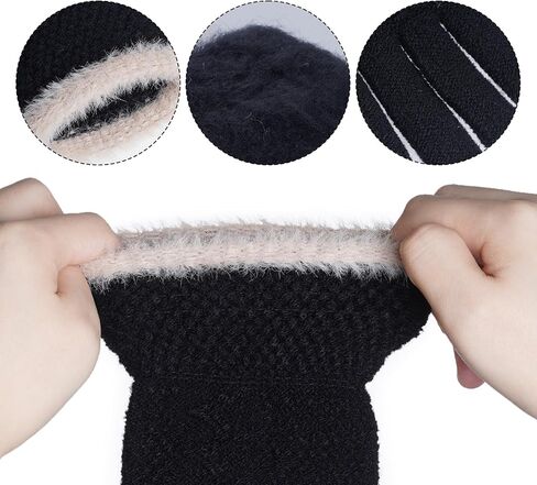 زوجان من قفازات الشتاء الدافئة للنساء قفازات محبوكة مرنة تعمل باللمس للطقس البارد in Kuwait