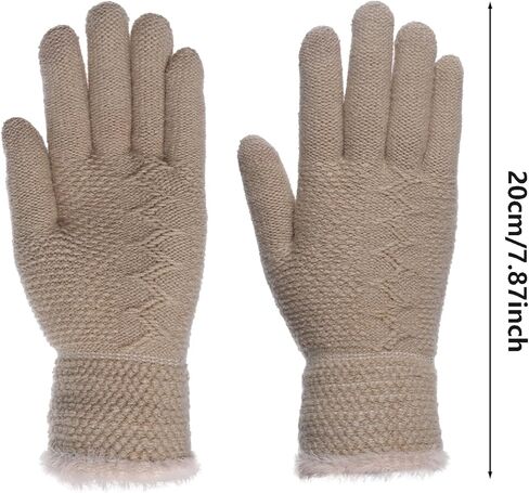 زوجان من قفازات الشتاء الدافئة للنساء قفازات محبوكة مرنة تعمل باللمس للطقس البارد in Kuwait