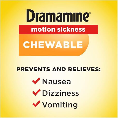 Dramamine Chewable, Motion Sickness Relief, Orange Flavor, 8 Count in Saudi Arabia