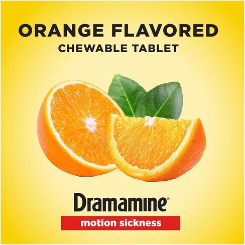 Dramamine Chewable, Motion Sickness Relief, Orange Flavor, 8 Count in Saudi Arabia