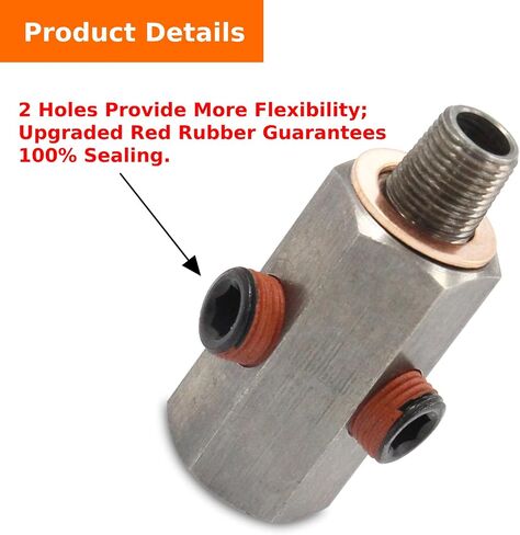 Upgraded 1/8" BSPT Oil Pressure Sensor Tee to NPT Adapter Turbo Supply Feed Line Gauge (Double Hole) in Kuwait