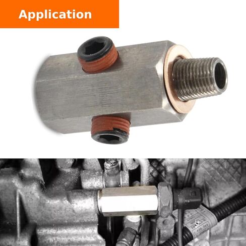 Upgraded 1/8" BSPT Oil Pressure Sensor Tee to NPT Adapter Turbo Supply Feed Line Gauge (Double Hole) in Kuwait