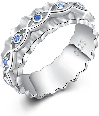 Spinner Fidget Rings Sterling Silver Anti Anxiety Rings Worry Relieving Boredom ADHD Autism Band Rings for Women Men in Saudi Arabia