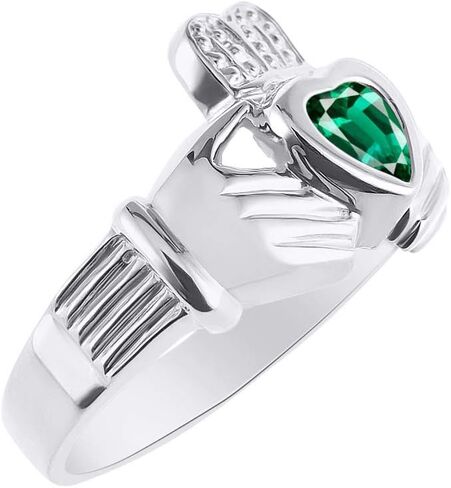 Rylos خواتم الفضة الاسترليني Claddah الحب والولاء والصداقة القلب 6MM جوهرة الزفاف الأيرلندية Claddagh خواتم جوهرة الميلاد مجوهرات للنساء خواتم الفضة الاسترليني للنساء والرجال حجم 5-13 in Kuwait