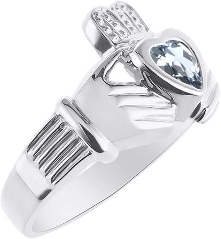 Rylos خواتم الفضة الاسترليني Claddah الحب والولاء والصداقة القلب 6MM جوهرة الزفاف الأيرلندية Claddagh خواتم جوهرة الميلاد مجوهرات للنساء خواتم الفضة الاسترليني للنساء والرجال حجم 5-13 in Kuwait