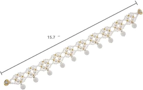 SUQ I OME 1 Pair of Magnetic Pearl Beaded Curtain Tieback, Pearl Curtain Tieback Holdback for Drapes, Pearl Crystal Sheer Window Curtain Holder Home Office Bedroom (White) in Saudi Arabia