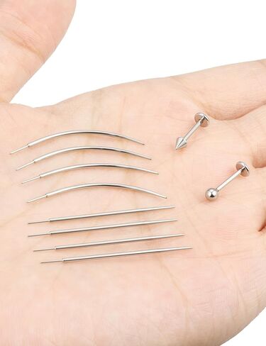 18/20g Tapers Piercing Jewelry Insertion Changing Tools for Threadless Nose Rings Lip Medusa Labret Cartilage Helix Tragus Studs Earrings Surgical Steel for Women Men in Kuwait