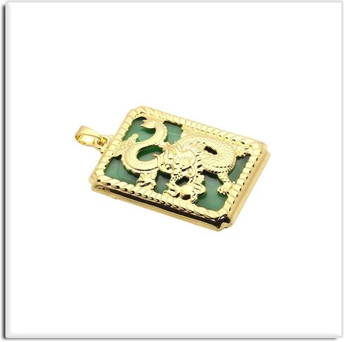 Xusamss Punk Jewelry Plated 18K Gold Dragon Dog Tag Pendant Necklace,22inches Box Chain in Kuwait
