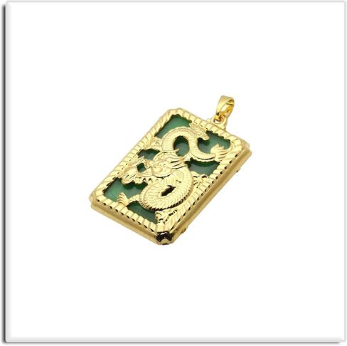 Xusamss Punk Jewelry Plated 18K Gold Dragon Dog Tag Pendant Necklace,22inches Box Chain in Kuwait