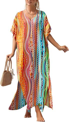 Bsubseach Kaftan Dresses For Women Petite Plus Size Caftan Swim Cover Up For Women Maxi Beach Dress in Saudi Arabia