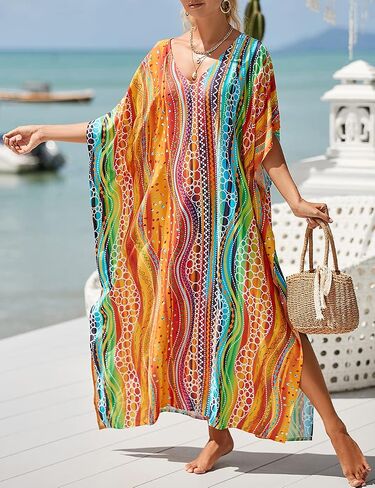 Bsubseach Kaftan Dresses For Women Petite Plus Size Caftan Swim Cover Up For Women Maxi Beach Dress in Saudi Arabia