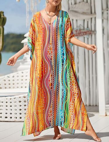 Bsubseach Kaftan Dresses For Women Petite Plus Size Caftan Swim Cover Up For Women Maxi Beach Dress in Saudi Arabia