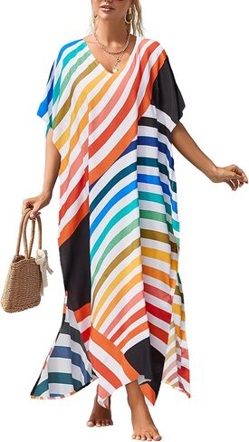 Bsubseach Kaftan Dresses For Women Petite Plus Size Caftan Swim Cover Up For Women Maxi Beach Dress in Kuwait