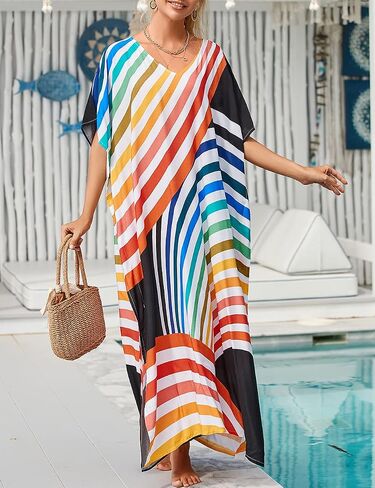 Bsubseach Kaftan Dresses For Women Petite Plus Size Caftan Swim Cover Up For Women Maxi Beach Dress in Kuwait