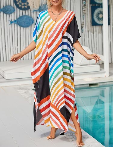 Bsubseach Kaftan Dresses For Women Petite Plus Size Caftan Swim Cover Up For Women Maxi Beach Dress in Kuwait
