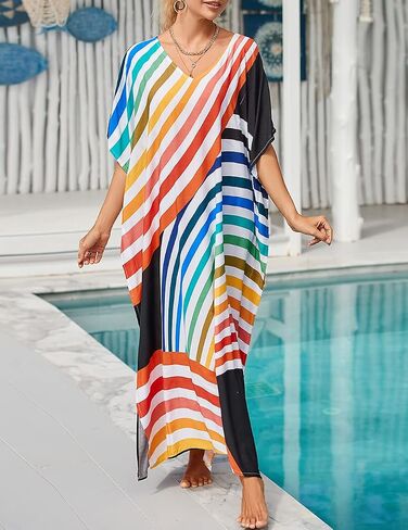 Bsubseach Kaftan Dresses For Women Petite Plus Size Caftan Swim Cover Up For Women Maxi Beach Dress in Kuwait