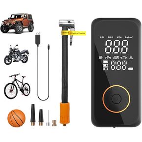 Tire Inflator Portable Air Compressor丨150PSI Auto Air Pump for Car Tires丨3X Faster丨Larger Battery丨Digital Pressure Gauge丨LED Light丨for Motorcycle, Bike, Ball (Black)