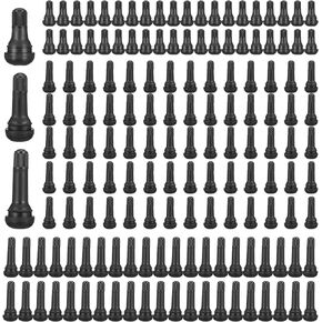 150pcs Tire Valve Stems - Rubber Snap-in Valves, Tubeless Valve Stems Suit for 0.453 inch Rim Holes on Standard Vehicle Tires (TR412, TR413, TR414)