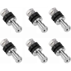 6 Pcs High Pressure 502 Flush Mount Bolt in Metal/Chrome Tire Valve Stems for Normal Valve Stem Hole of 0.453 Inch, B-GCH69