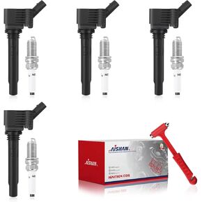 Set of 4 Ignition Coil Pack and Iridium Spark Plugs Compatible with Audi A5 A3 A6 Q5 Volkswagen Beetle Jetta Passat L4 2014-2020 | Replace# UF752