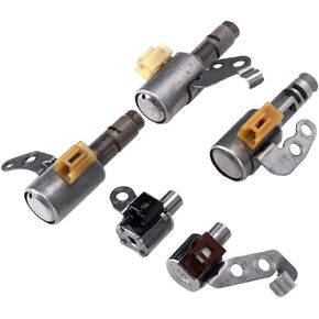 5PCS U140E U140 U240 Transmission Shift Solenoid Kit Replacement Compatible with Toyo ta Lex us Cam ry Cor olla Esti ma High lan der