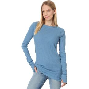 Free People Womens Ribbed Crewneck Pullover Top