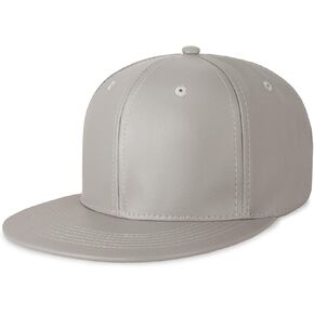 CHOK.LIDS PU Leather Flat Brim Hats for Men Women Hip Hop Baseball Snapback Blank Hats Solid Panther Black Fitted caps