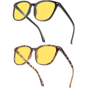 FIMILU 2 Pack Night Vision Glasses for Women Men, Polarized Night Driving Glasses Anti-Glare and Enhance Vision at Night 1851