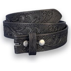 DANIEL'S ARTPLANET Western Leather Belt Strap for Removable Buckle Full Grain Leather Belt Strap 1.5" Cowboy Western Style