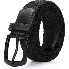 SUOSDEY Men Stretch Braided Belt, Elastic Belt for Jeans Pants Casual Golf Belt 1 3/8"