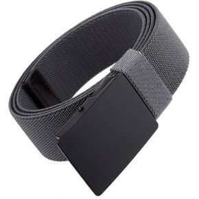 Sportmusies Fully Adjustable Elastic Stretch Belt for Men Nylon Belts with Flip-Top Buckle